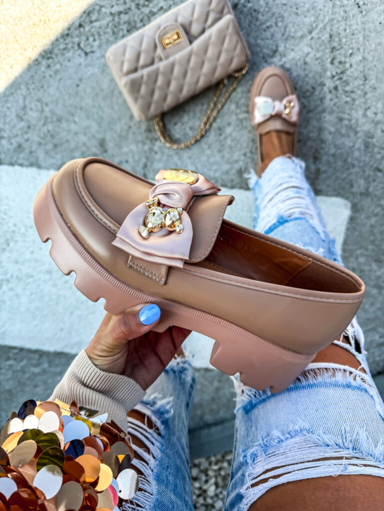 Béžové dámske mokasíny LAURA+