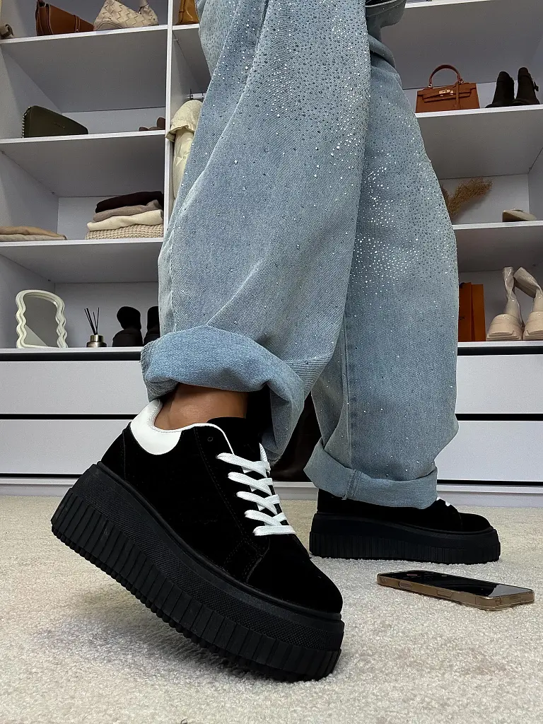 Platformové semišové dámske tenisky HEIDY