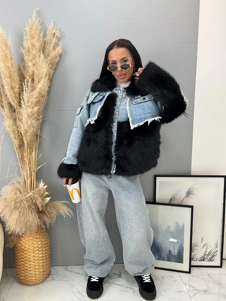 Džínsová bunda s  kožušinou NAYRA - next