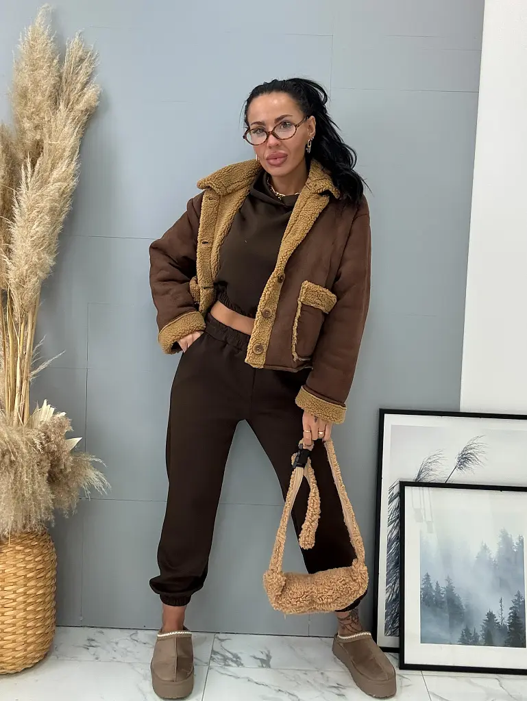 Velúrová bunda s detailmi z kožušiny AMBER