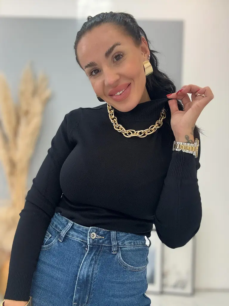 Rolákový basic pulóver JORENA - next