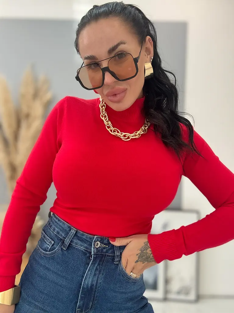 Rolákový basic pulóver JORENA