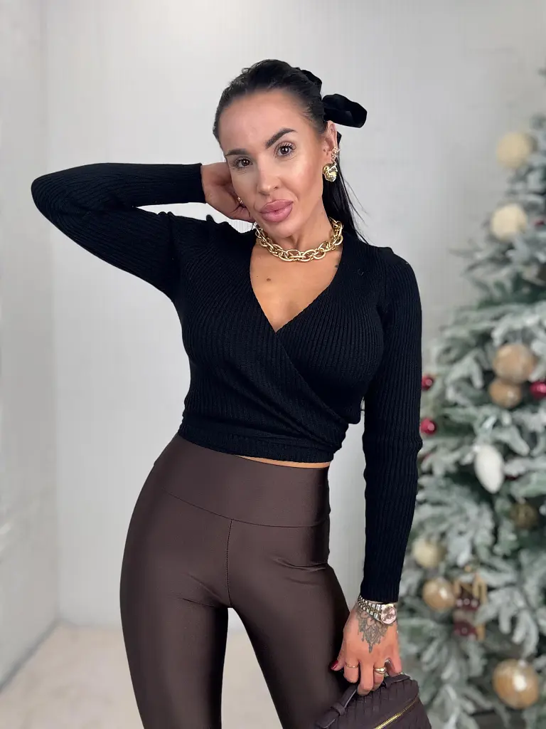 Pletený crop top s viazaním LATISA  - next