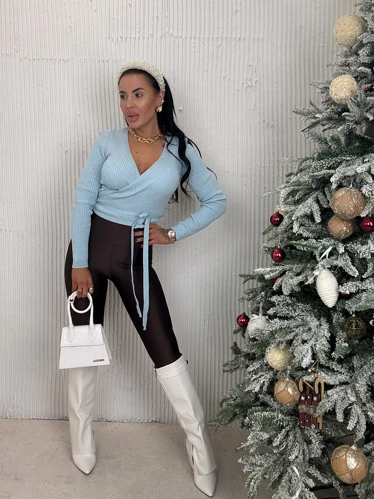 Pletený crop top s viazaním LATISA  - next