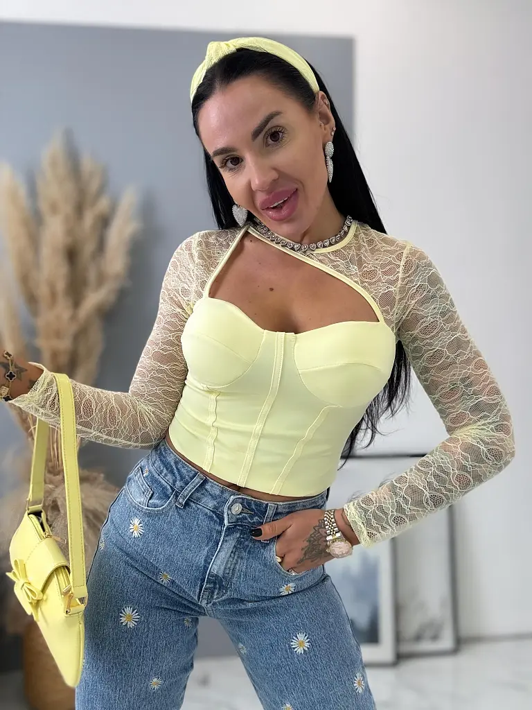 Čipkovaný korzetový top s vypchávkami DORKA