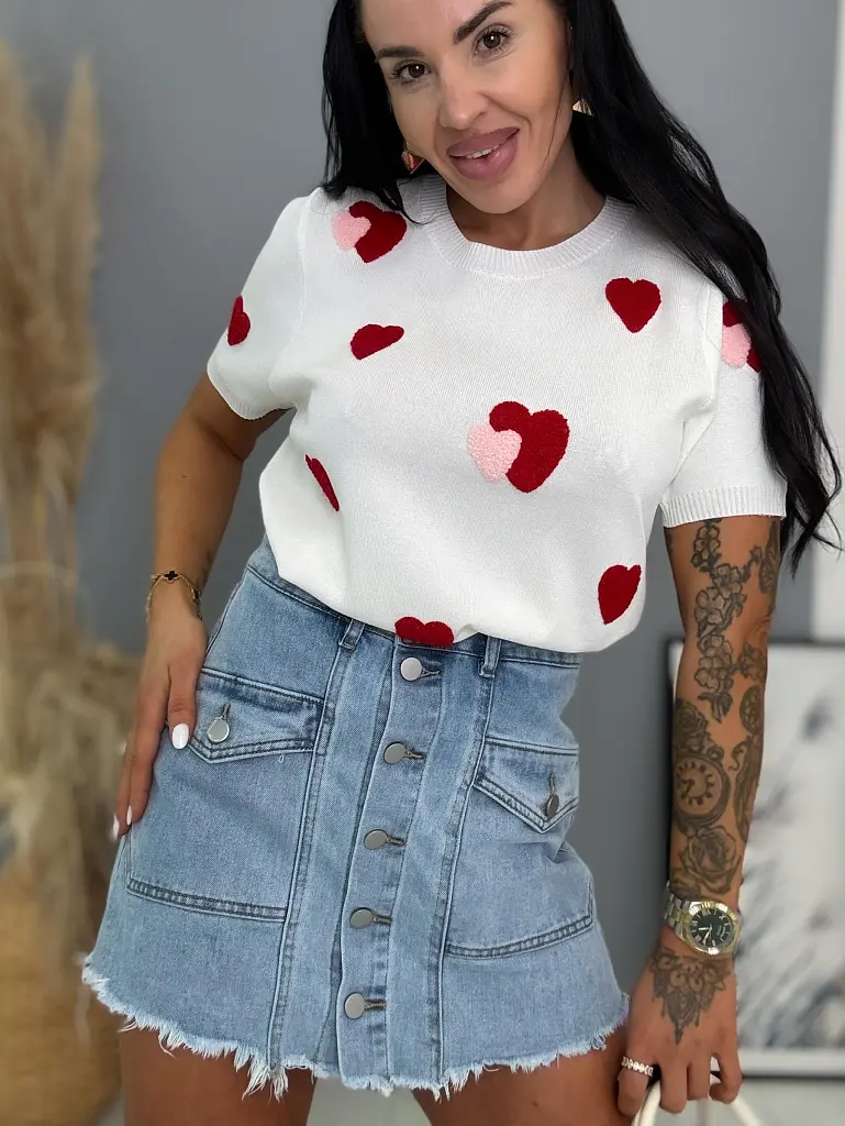 Denimový skort s gombíkmi vpredu NANNY