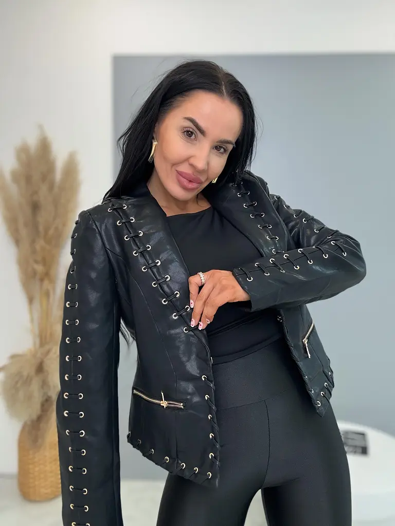 Extravagantná koženková bunda TRENDY