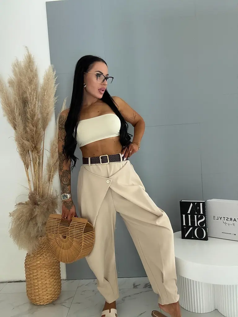 Balónové nohavice s gumeným pásom a opaskom LEYLA - next