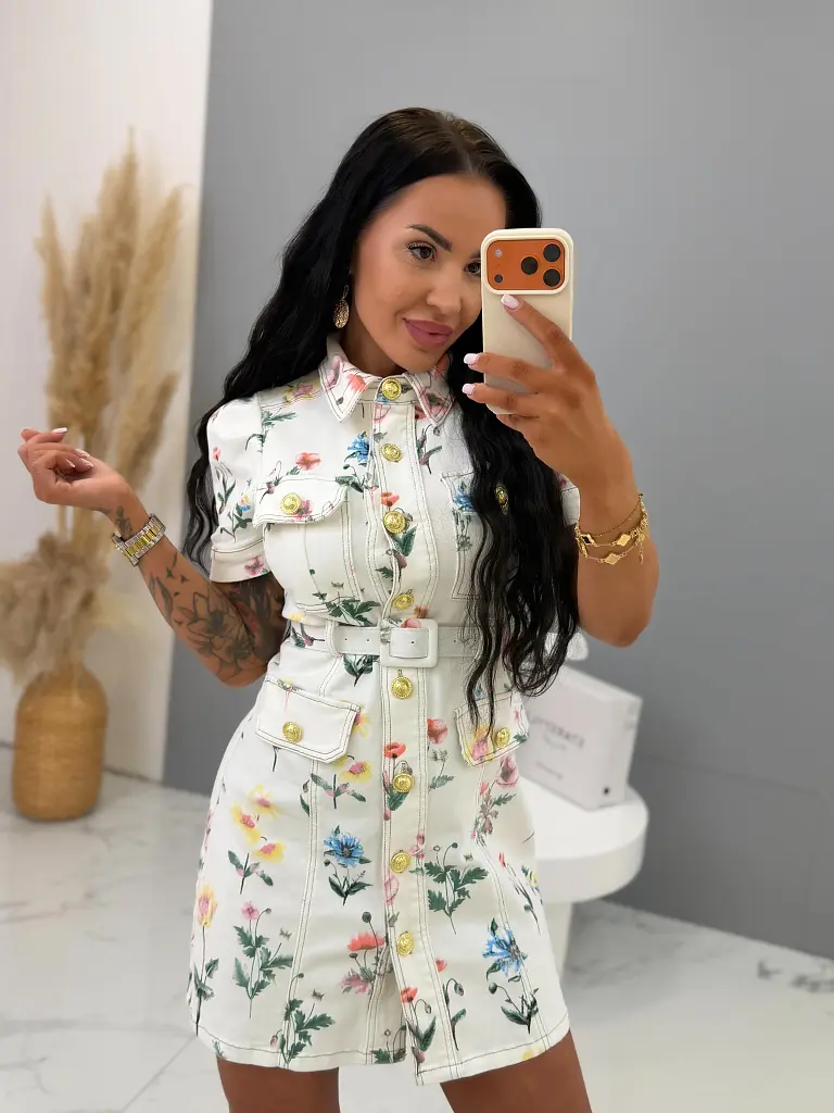 Denim šaty s opaskom SPRING