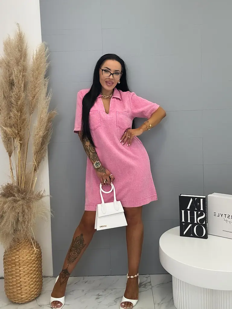 Denim šaty s golierom FRANY